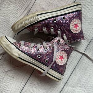Converse Kids Glitter High-Top Sneakers - Pink